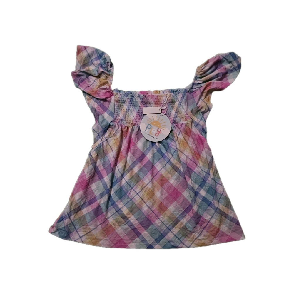 Little‎ Sleepies Play Line Pastel Plaid Tunic Shirt Size 10